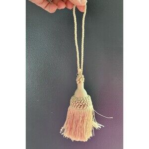 Braided Rope Cord Drapery Curtain Tie Back Tassel Trim Cut Skirt Beige